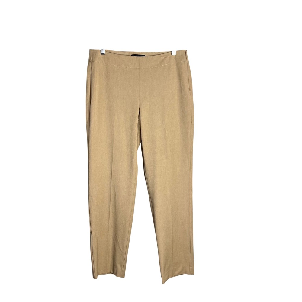 Talbots Heritage Dress Pants Sz 8P Tan Side Zip Straight Leg Khaki Trousers